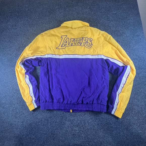 Los Angeles Lakers Windbreaker Jacket Mens Small Yellow Nike Basketball Team NBA - Picture 12 of 14